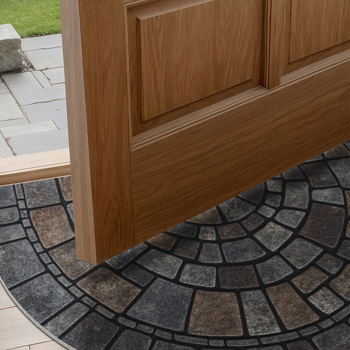 Half-Circle Mosaic Door Mat | Indoor & Outdoor Use