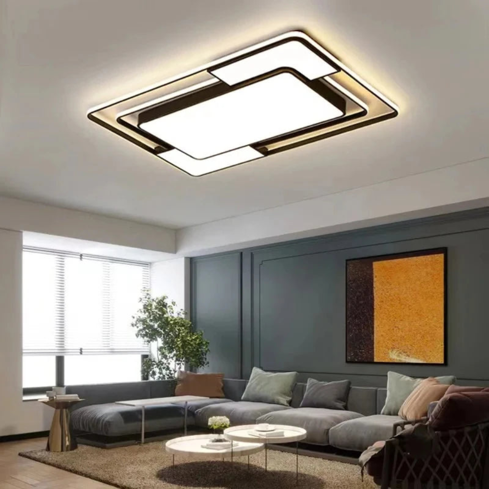Remote-Controlled LED Ceiling Light | Modern Geometric Design