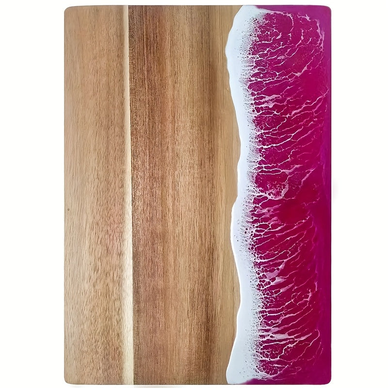 Wave Resin Cutting Board | Ocean-Inspired Acacia Wood Cheese & Serving Board
