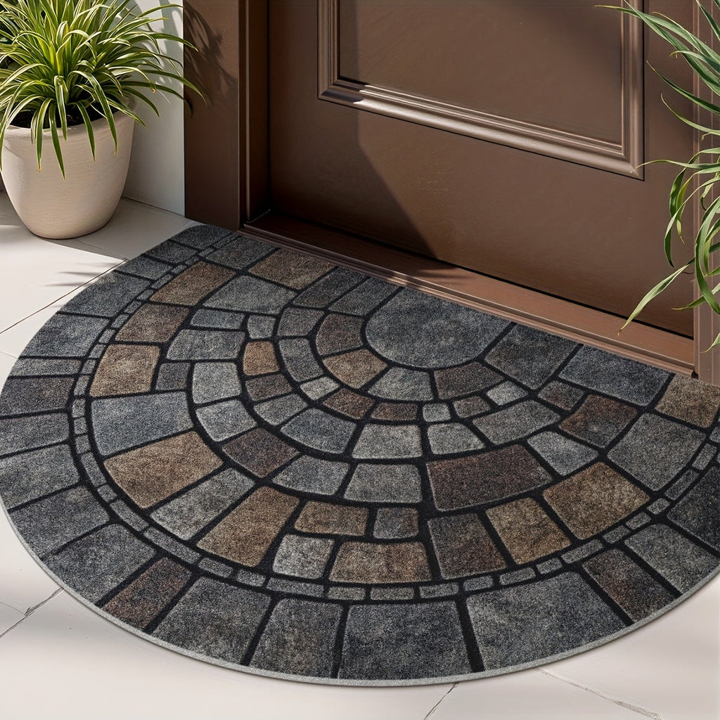 Half-Circle Mosaic Door Mat | Indoor & Outdoor Use