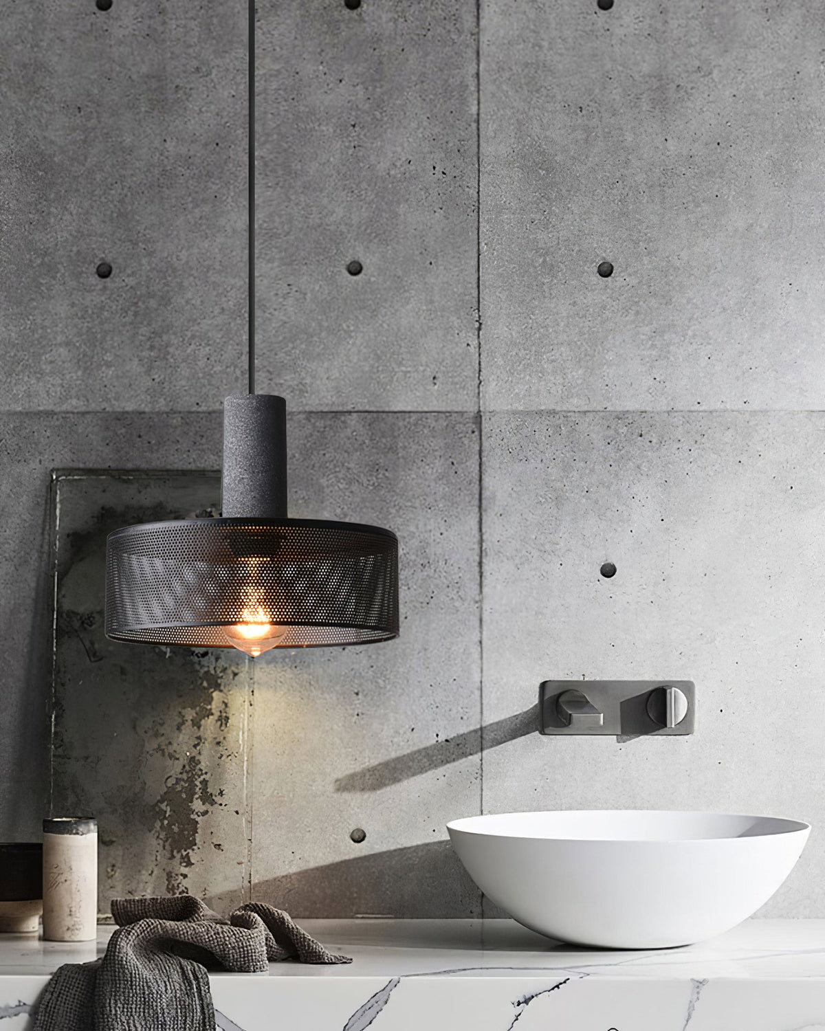 Urban Concrete Pendant Light | Industrial LED Hanging Lamp