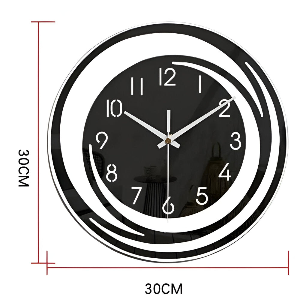 Sorana Wall Clock | Modern Black Acrylic Scandinavian Design