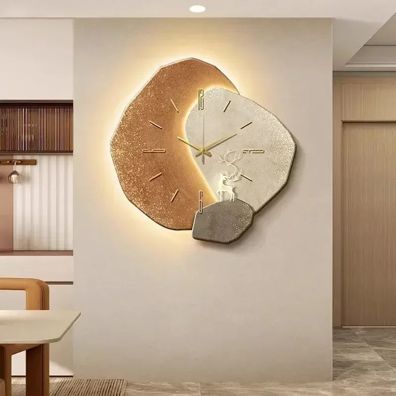 LumoClock | Large Modern Wall Clock | Silent Quartz & LED Light