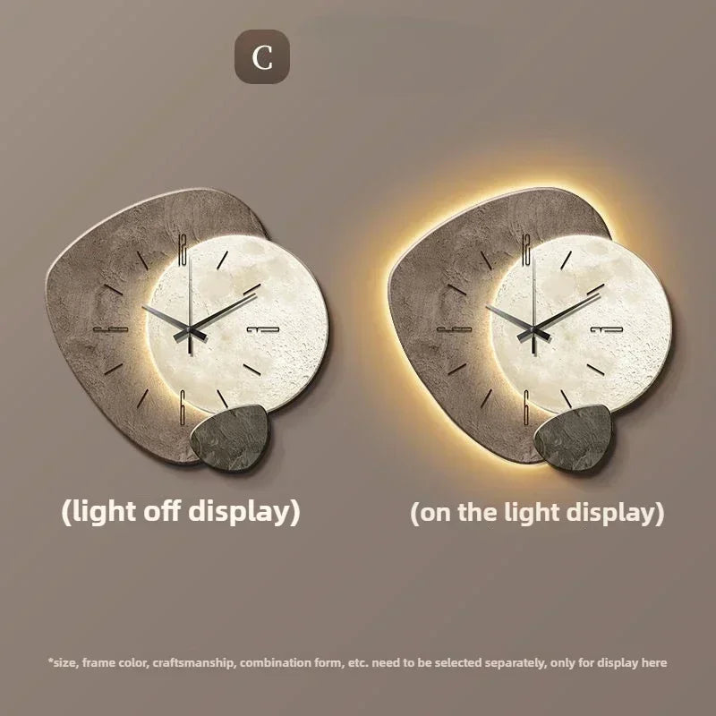 LumoClock | Large Modern Wall Clock | Silent Quartz & LED Light
