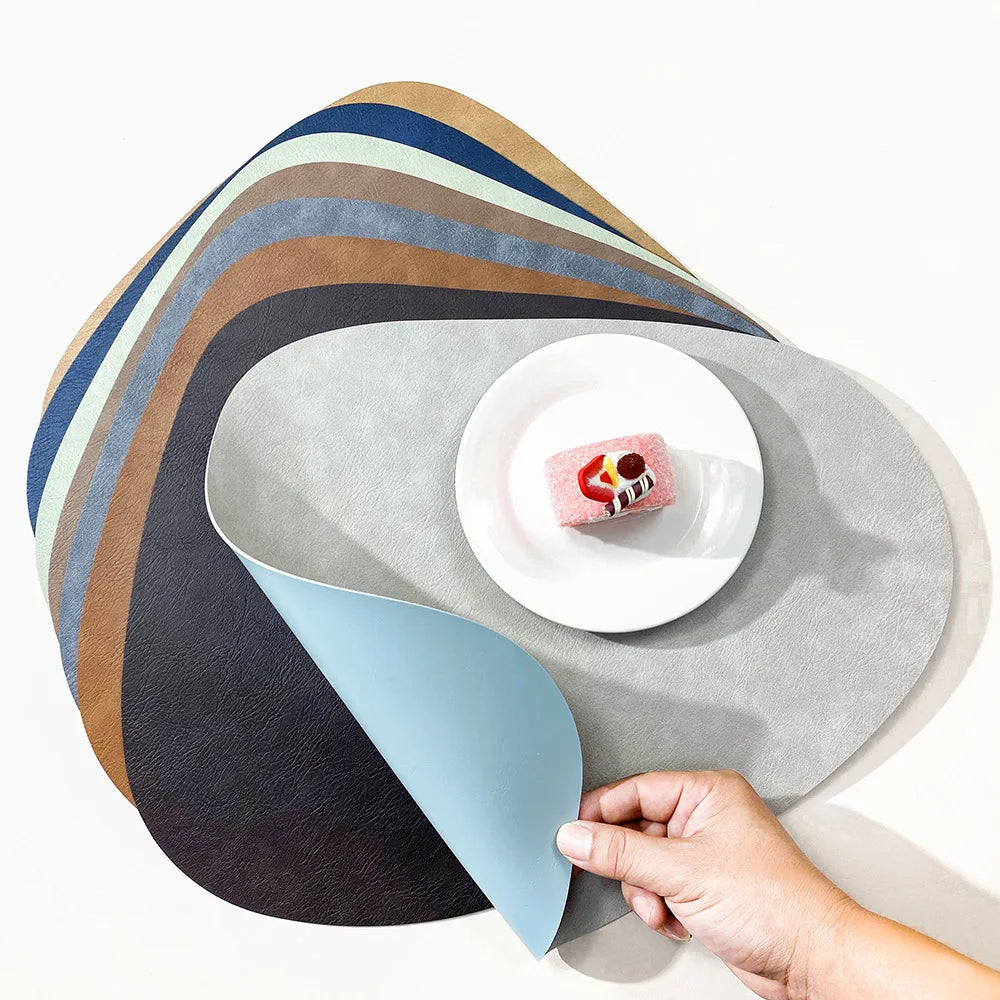 NordicDrop | Double-Sided Faux Leather Placemats | Non-Slip & Heat Resistant