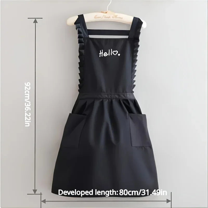 FloraBelle | Princess Style Waterproof Apron | Floral Work Uniform