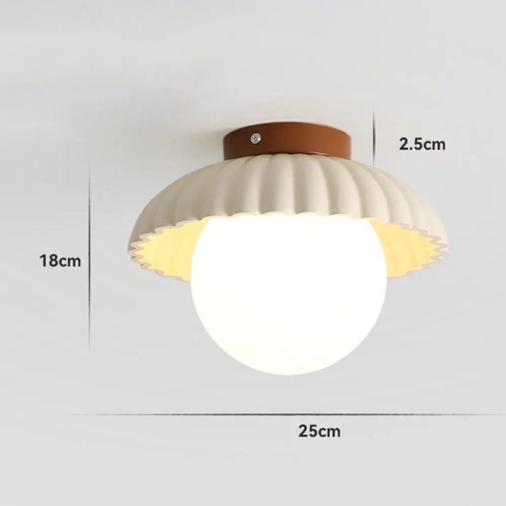 Iron Hallway Ceiling Light | Modern Glass & Metal Flush Mount