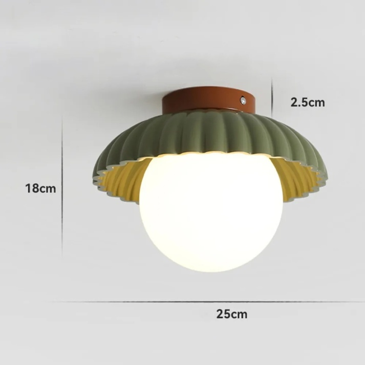 Iron Hallway Ceiling Light | Modern Glass & Metal Flush Mount