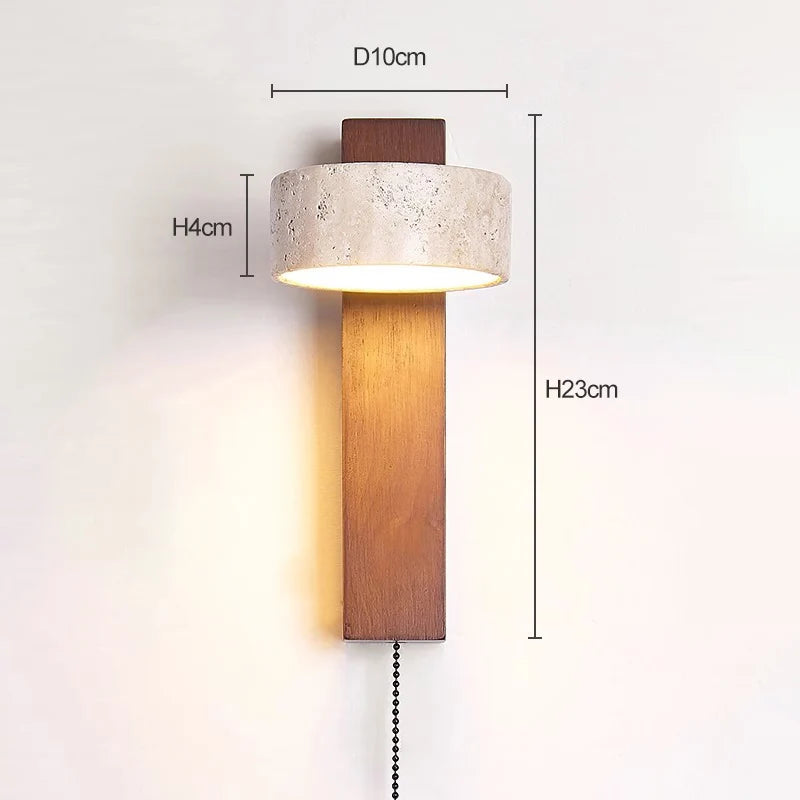 Éclat Wall Lamp | French Wabi-Sabi Headboard Light with Pull Switch