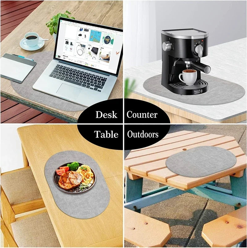 LinoMat | Oval Faux Leather Placemats | Heat Resistant &amp; Non-Slip
