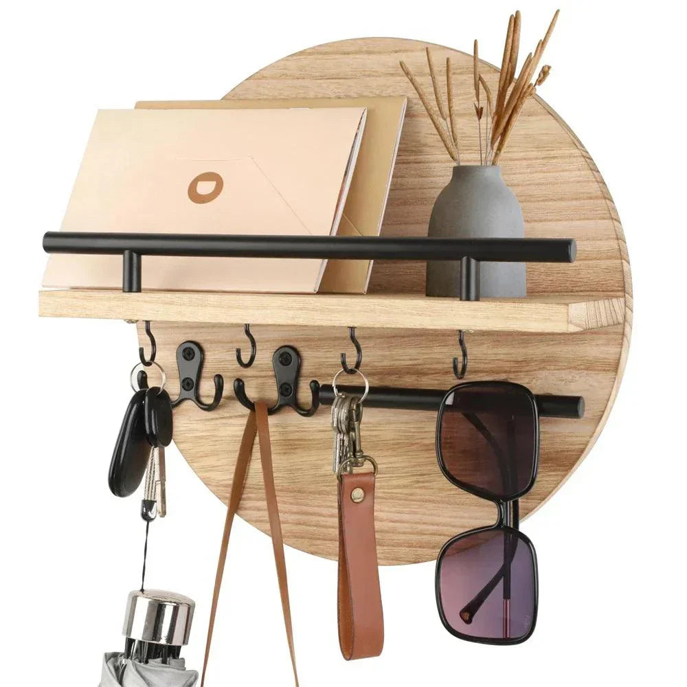 Round Wooden Key Holder | Stylish & Eco-Friendly Wall Organiser