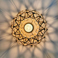 Bohemian Hemp Rope Ceiling Light | Handwoven Rustic Flush Mount Fixture
