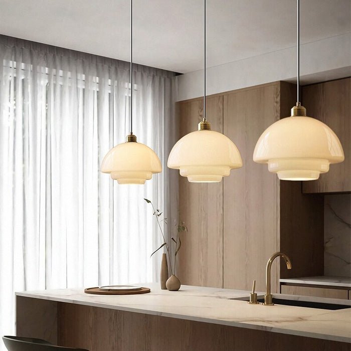 White Glass Pendant Light | Modern Mid-Century Elegance