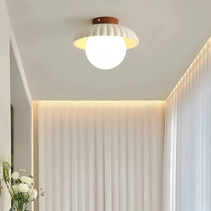 Iron Hallway Ceiling Light | Modern Glass & Metal Flush Mount