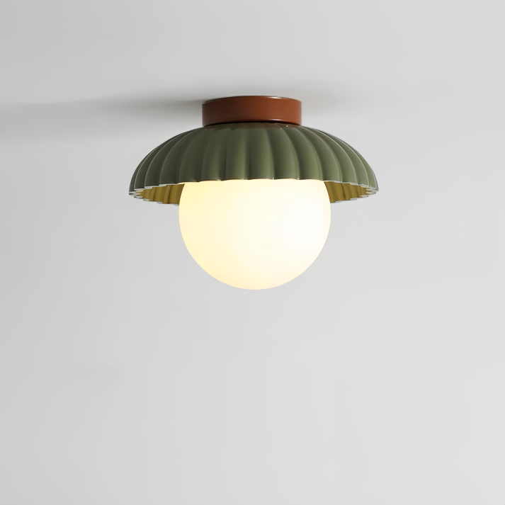 Iron Hallway Ceiling Light | Modern Glass & Metal Flush Mount